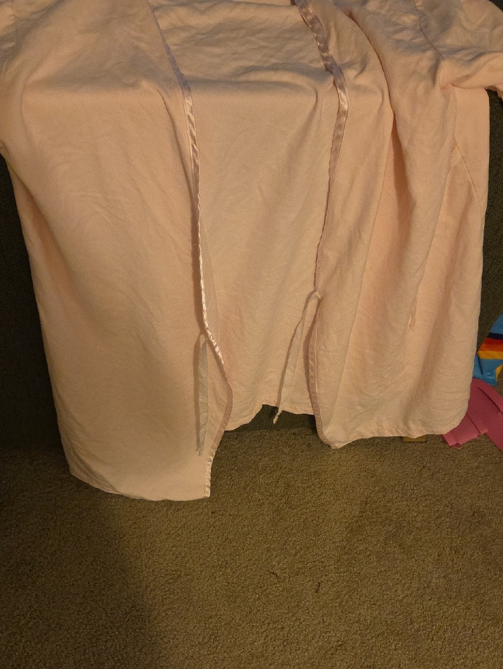 Light Pink Satin-Trim Cardigan